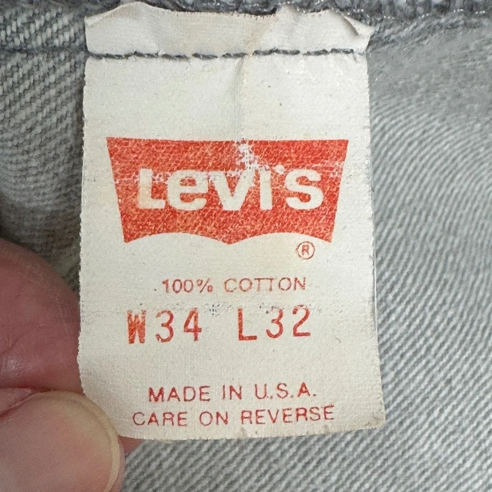 Levis 501 Jeans Men 32x30 Gray Acid Wash Cotton Made in USA Vintage Button Fly
